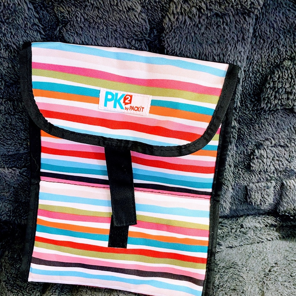 Pk2 by Packit Striped Lunch Bag